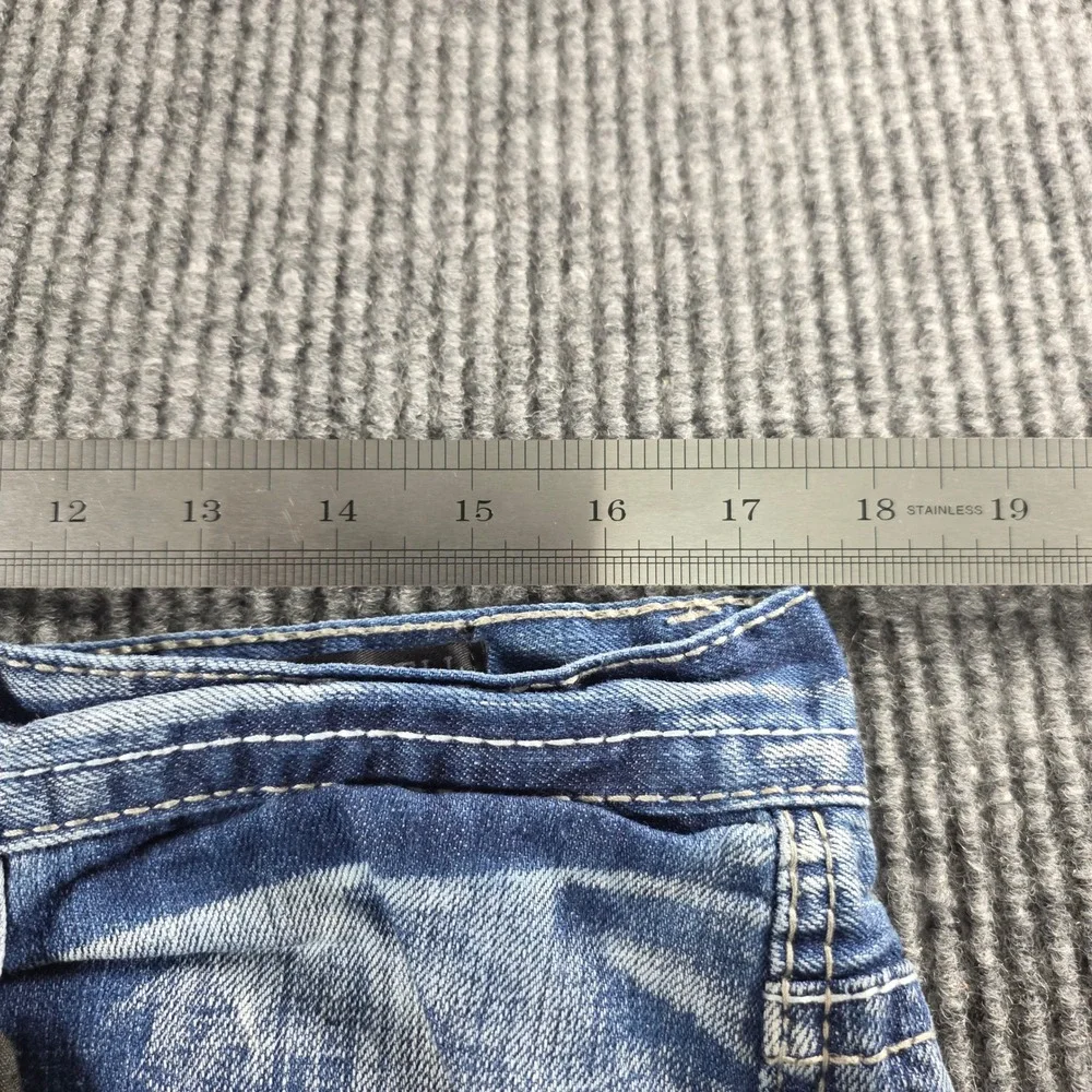 Axel Treadwell Relaxed Straight Jeans Mens 34x32 Light Wash Distressed  Denim